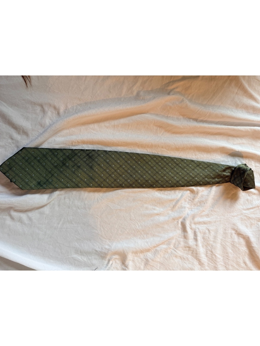 Giorgio Armani Handmade Green Patterned Silk Tie Made in Italy